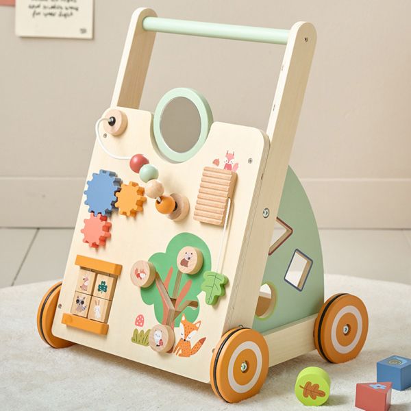 Chariot de marche multicolore en bois 30.1x34.1x47.1 cm par Petite Amélie 